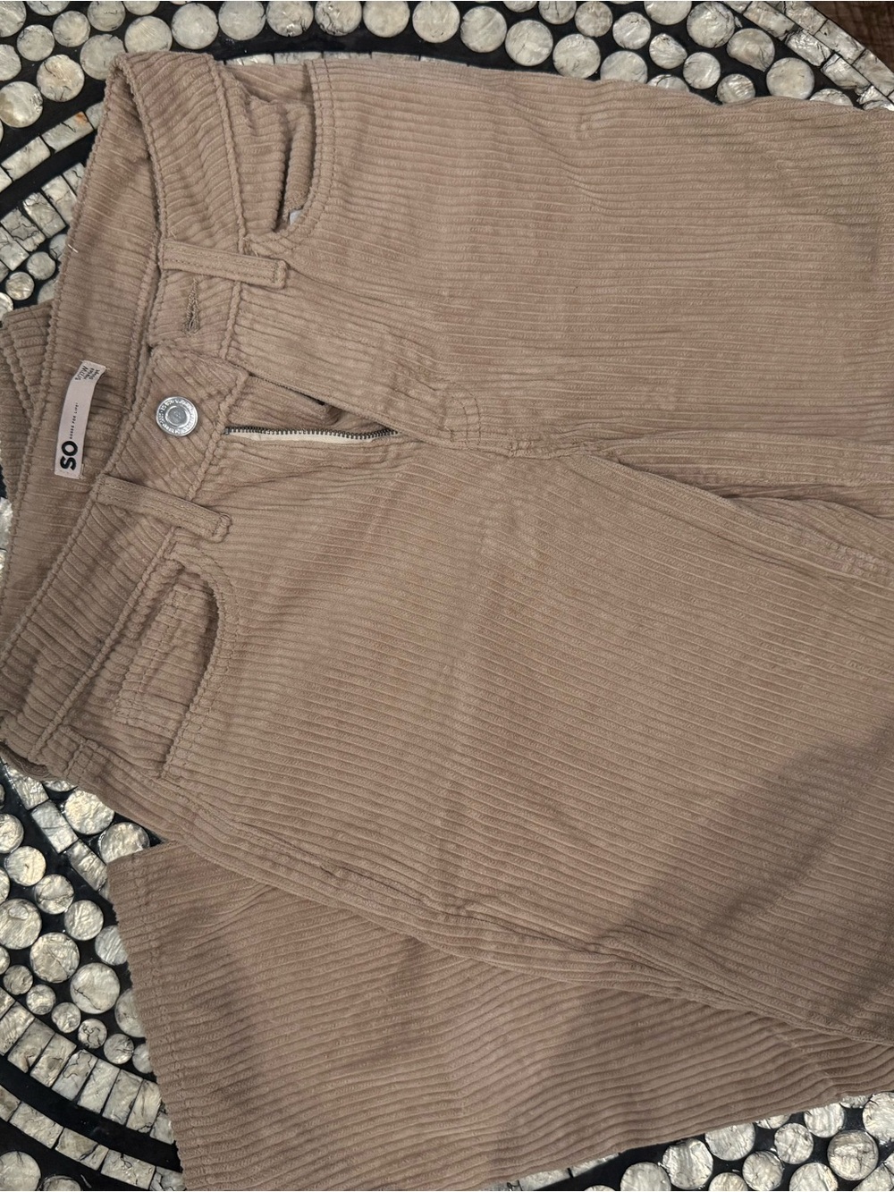 SO Corduroy Pants in Beige Taupe
